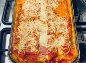 Una foto de Lasagna matarazzo de jamón y queso