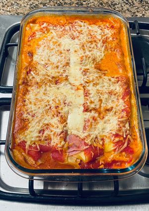 Una foto de Lasagna matarazzo de jamón y queso