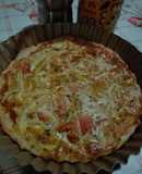 Tarta de cebolla, tomate y queso