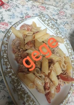 صورة لوصفة معكرونة بالتونة