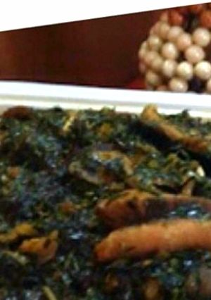 A picture of Afang Soup.