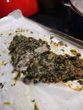 Spinach Crusted Baked Swai