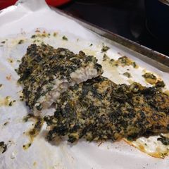 A picture of Spinach Crusted Baked Swai.