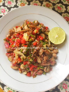Foto resep Cumi asin sambal matah