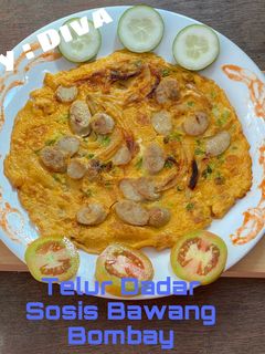Foto resep Telur Dadar Sosis Bawang Bombay ala Diva