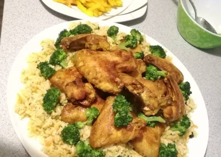 رز بأجنحة الدجاج