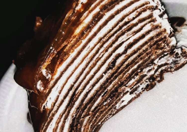 Resep Chocolate crepes cake Anti Gagal