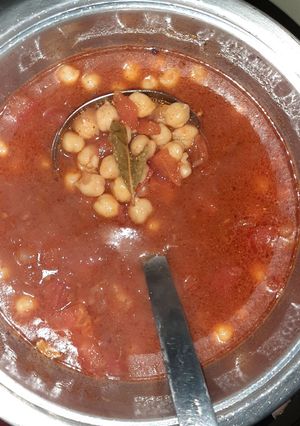 صورة لوصفة حمص الشام بالطماطم 👌😋