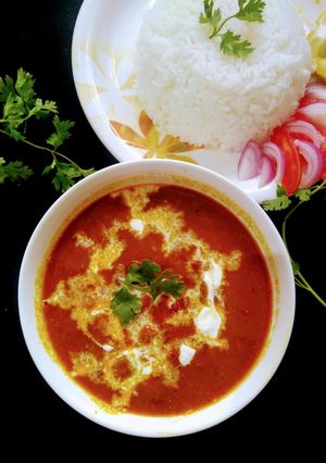 A picture of Rajma rice.