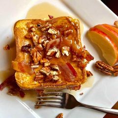 A picture of Bacon-Apple-Pecan Stuffed French Toast.