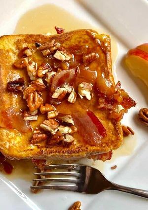 A picture of Bacon-Apple-Pecan Stuffed French Toast.