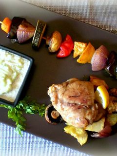 Mustáros zöldségnyárs recept fotója