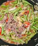 Đậu cô ve xào thịt bò cà chua