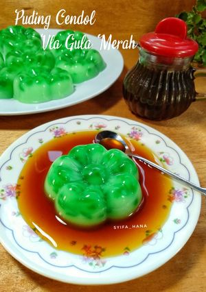 Foto resep Puding Cendol Vla Gula Merah #week47