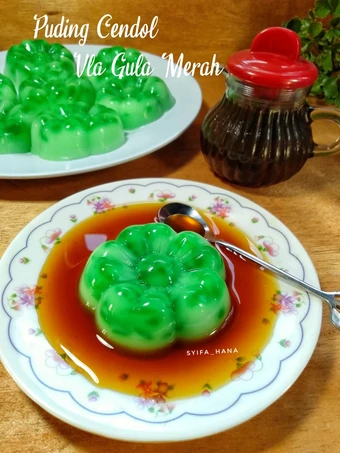 Cara Gampang Membuat Resep Puding Cendol Vla Gula Merah #week47 yang Uenak Anti Ribet, Uenak Banget