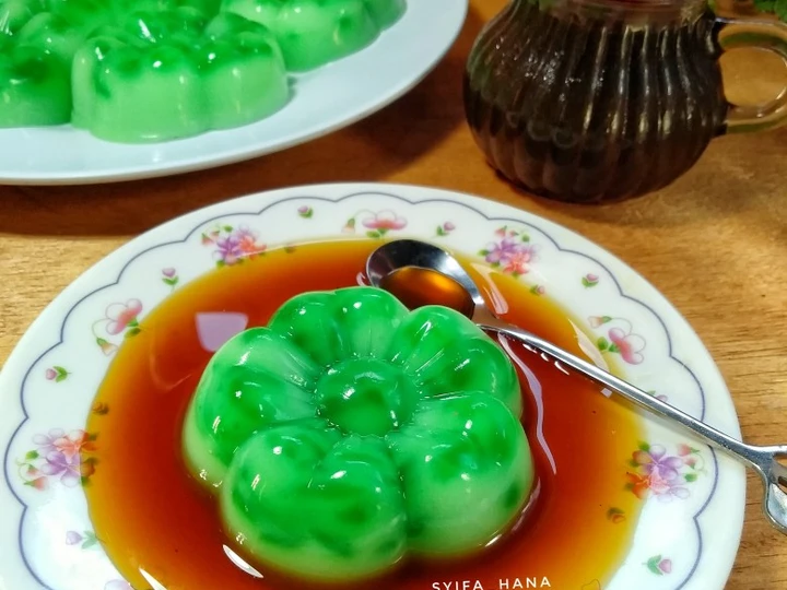 Cara Gampang Membuat Resep Puding Cendol Vla Gula Merah #week47 yang Uenak Anti Ribet, Uenak Banget