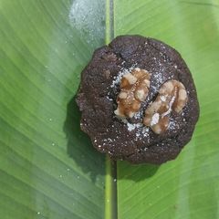 A picture of Strawbwerry walnut lava cupcakes.