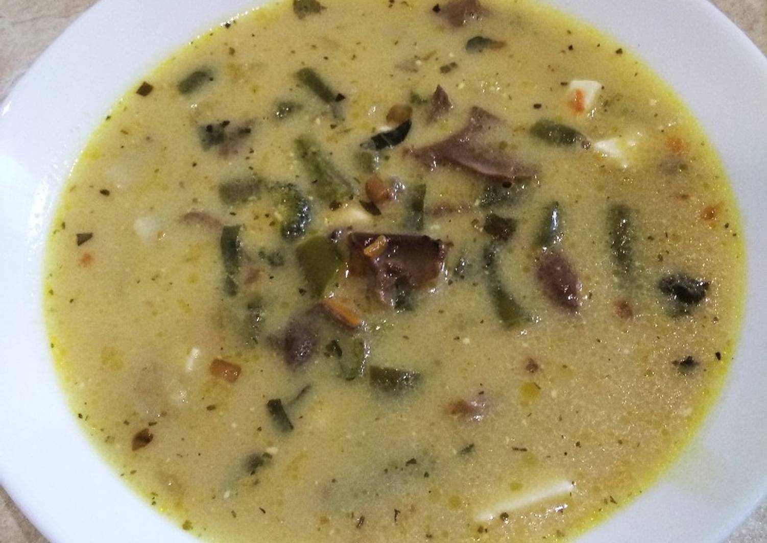 Сырный суп с плавленным сыром и грибами с фото