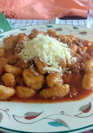 Una foto de Ñoquis de boniato zanahoria