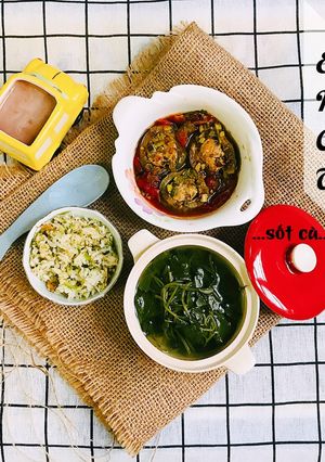 Hình của món Ếch nhồi cà tím kho.