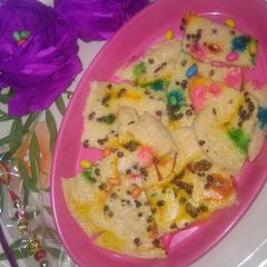 A picture of Mixfruit jam milk pudding (kharvas).