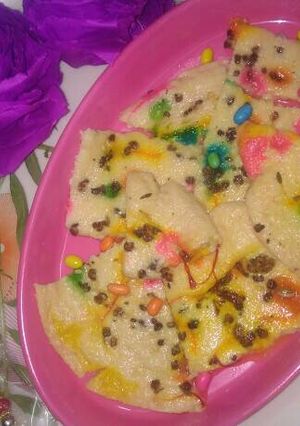 A picture of Mixfruit jam milk pudding (kharvas).