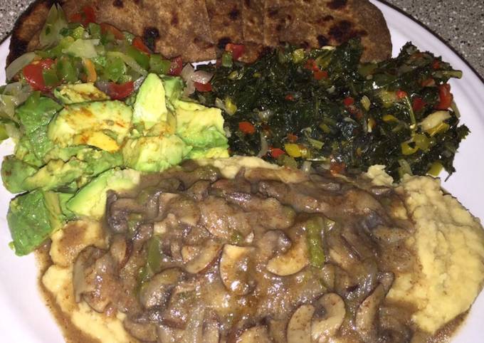So Yummy Mexican Cuisine Alkaline - Mashed Garbanzo beans and Mushroom Gravy dinner entree (husband plate)π² So Yummy Mexican Cuisine Alkaline - Mashed Garbanzo beans and Mushroom Gravy dinner entree (husband plate)π²