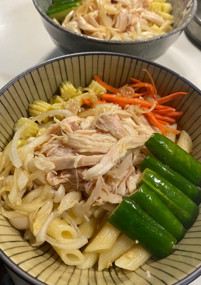 和風雞肉義大利冷管麵 的食譜成品照片