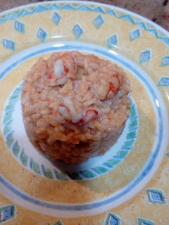 Una foto de Risotto con gambas y calabacines