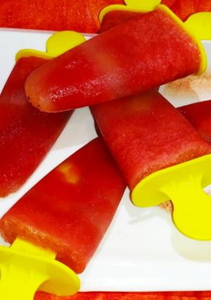 A picture of Watermelon and Pomegranate Kulfi.