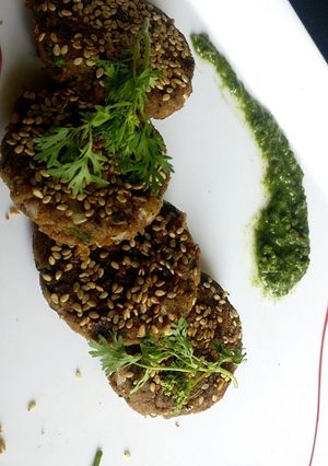 A picture of Sesame Soya Tikki .