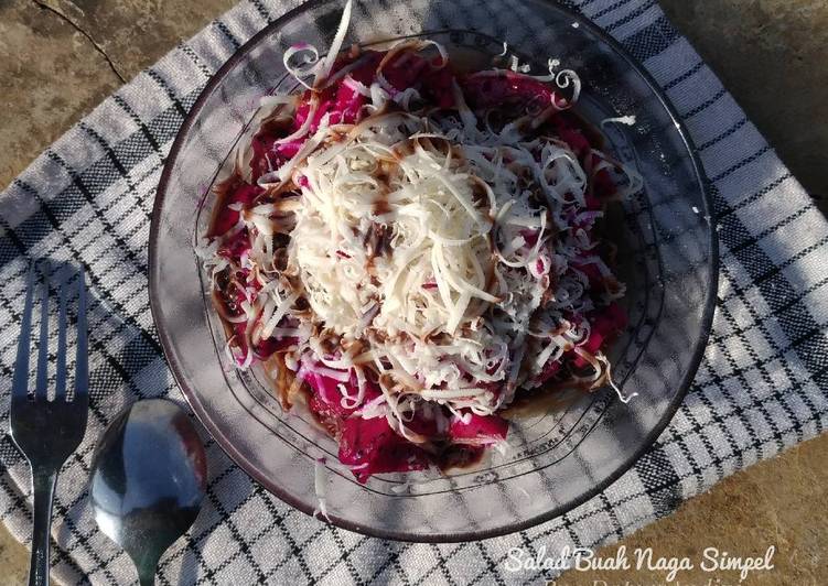 Resep Salad Buah Naga Simpel | Cara Membuat Salad Buah Naga Simpel Yang Paling Enak