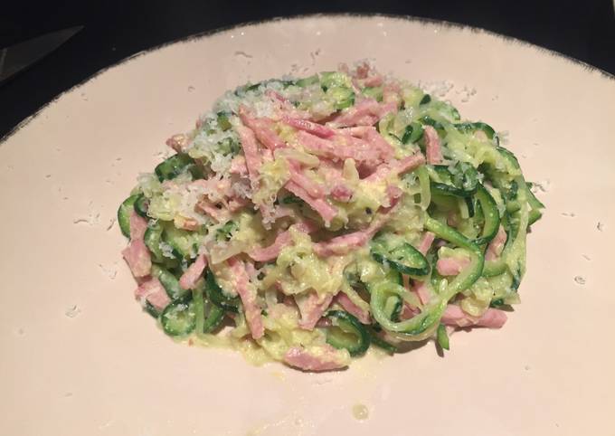 Spaghettis de courgettes façon carbonara