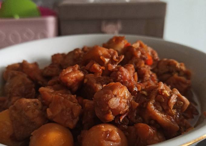 Tahu tempe udang telor puyuh masak kecap