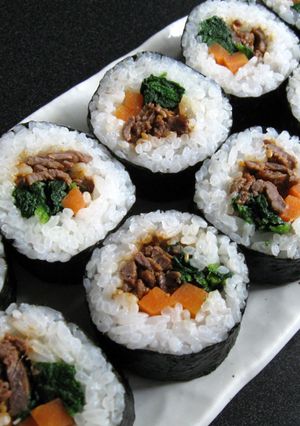 A picture of Yakiniku Sushi Rolls.