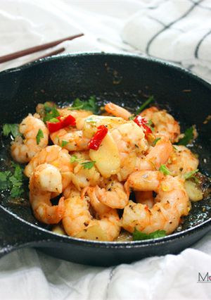 義式香料蒜味蝦 的食譜成品照片
