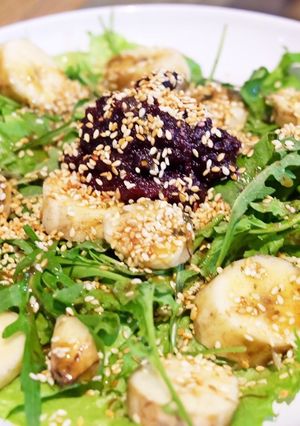 Foto resep Salad Arugula pisang dengan vinagratte Sauce