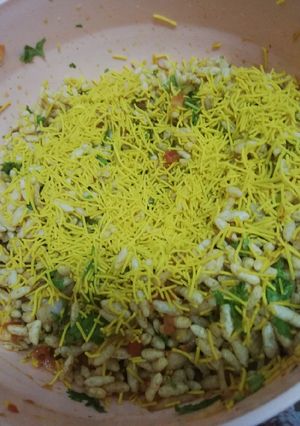 A picture of Bhel (murmure and veg chaat).