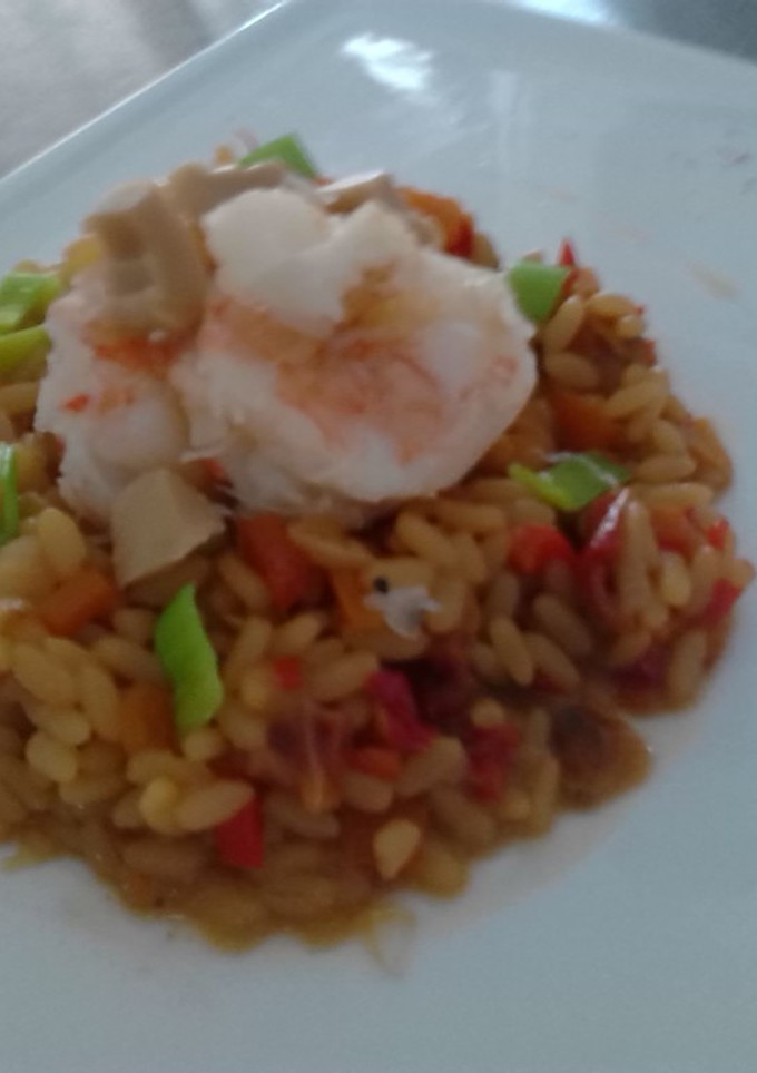 Una foto de Risotto de camarones