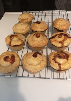 A picture of Pork, Apple & Shropshire Blue Pies.