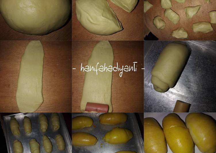 Resep Roti Isi Sosis No mixer Anti Gagal