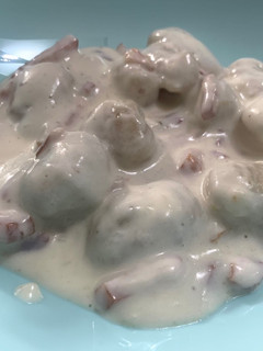 Una foto de Ñoquis de patata con salsa Carbonara