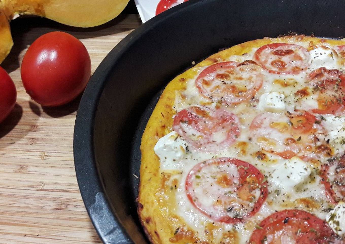 Pizza con masa de calabaza