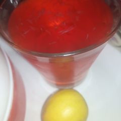 A picture of Thanda thar Rooh Afza With lemon.