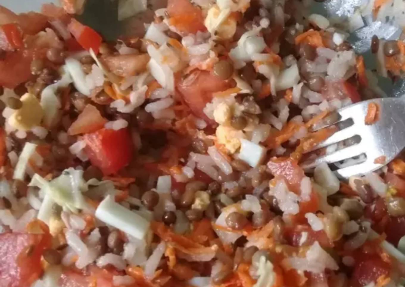 🌹Ensalada de lentejas y arroz🌹