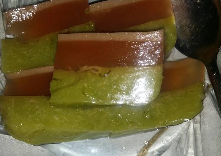 Resep Puding pandan lumut lapis agar gula merah Mudah