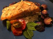 A picture of baked salmon
