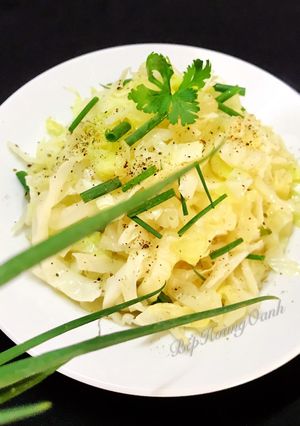 Hình của món Bắp Cải Xào Chay.