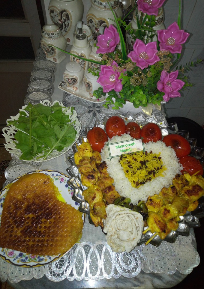 عکسی از دستور 🐤🐤جوجه کباب تابه ای من برای اولین بار🐤🐤