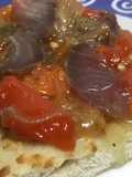 Focaccia con esgarrat y mojama